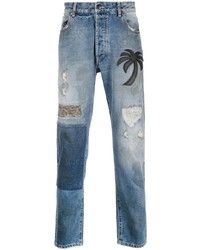 hellblaue Jeans mit Flicken von Palm Angels
