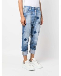 hellblaue Jeans mit Flicken von DSQUARED2