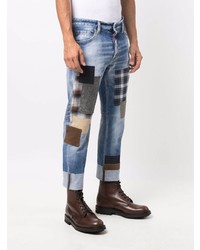 hellblaue Jeans mit Flicken von DSQUARED2