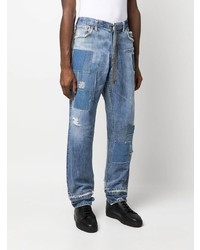 hellblaue Jeans mit Flicken von Greg Lauren