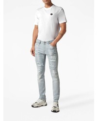 hellblaue Jeans mit Paisley-Muster von Philipp Plein