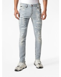 hellblaue Jeans mit Paisley-Muster von Philipp Plein