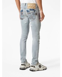 hellblaue Jeans mit Paisley-Muster von Philipp Plein