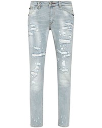 hellblaue Jeans mit Paisley-Muster von Philipp Plein