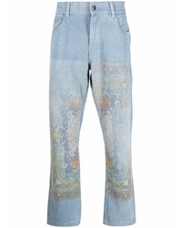 hellblaue Jeans mit Paisley-Muster von Pleasures