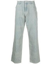 hellblaue Jeans mit Paisley-Muster von Pleasures