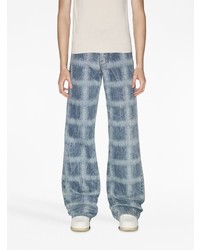 hellblaue Jeans mit Schottenmuster von Amiri