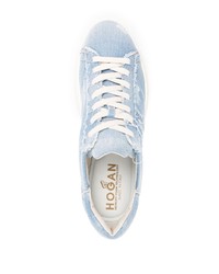 hellblaue Jeans niedrige Sneakers von Hogan