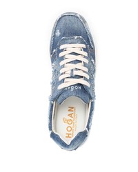 hellblaue Jeans niedrige Sneakers von Hogan