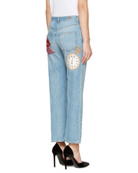 hellblaue Jeans von Alexander McQueen