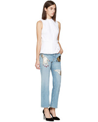 hellblaue Jeans von Alexander McQueen