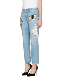 hellblaue Jeans von Alexander McQueen