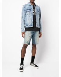 hellblaue Jeansjacke mit Acid-Waschung von Ksubi