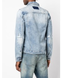 hellblaue Jeansjacke mit Acid-Waschung von Ksubi