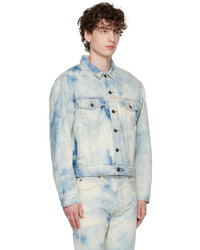 hellblaue Jeansjacke mit Acid-Waschung von Seekings