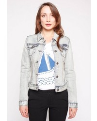 hellblaue Jeansjacke mit Acid-Waschung von EZEKIEL