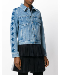 hellblaue Jeansjacke mit Sternenmuster von Givenchy