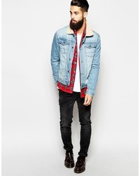 hellblaue Jeansjacke von Asos