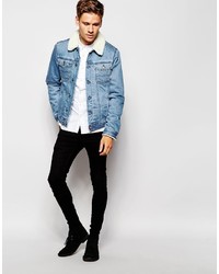 hellblaue Jeansjacke von Asos