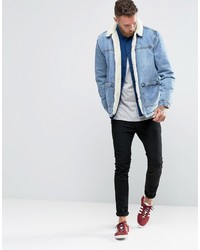 hellblaue Jeansjacke von Asos