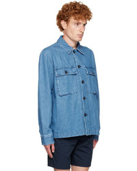 hellblaue Shirtjacke aus Jeans von Officine Generale