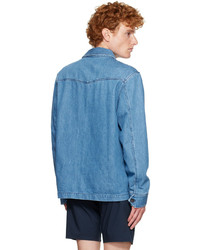 hellblaue Shirtjacke aus Jeans von Officine Generale