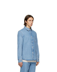 hellblaue Shirtjacke aus Jeans von A.P.C.