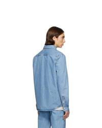 hellblaue Shirtjacke aus Jeans von A.P.C.
