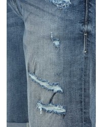 hellblaue Jeansshorts mit Destroyed-Effekten von BLEND