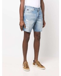 hellblaue Jeansshorts mit Destroyed-Effekten von Calvin Klein Jeans