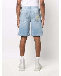 hellblaue Jeansshorts mit Destroyed-Effekten von VERSACE JEANS COUTURE