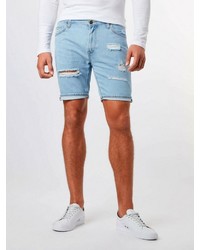 hellblaue Jeansshorts mit Destroyed-Effekten von Lee