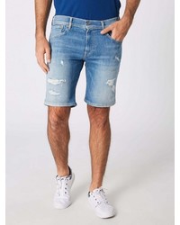 hellblaue Jeansshorts mit Destroyed-Effekten von Pepe Jeans