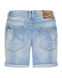 hellblaue Jeansshorts mit Destroyed-Effekten von Petrol Industries