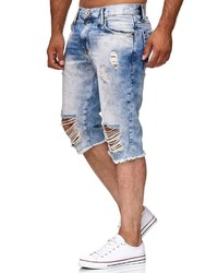 hellblaue Jeansshorts mit Destroyed-Effekten von Redbridge