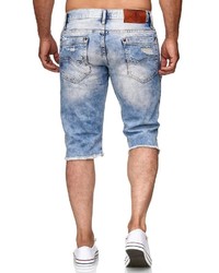 hellblaue Jeansshorts mit Destroyed-Effekten von Redbridge