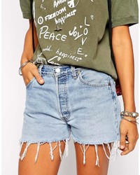 hellblaue Jeansshorts von Asos