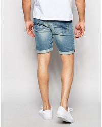 hellblaue Jeansshorts von Asos