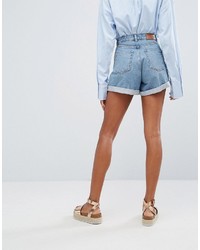 hellblaue Jeansshorts von Monki