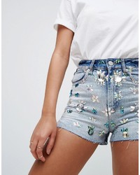 hellblaue Jeansshorts von Asos