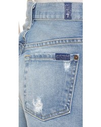 hellblaue Jeansshorts von 7 For All Mankind