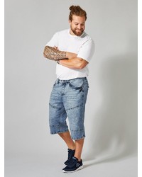 hellblaue Jeansshorts von MEN PLUS BY HAPPY SIZE