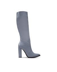 hellblaue kniehohe Stiefel aus Leder von DeeZee