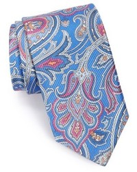 hellblaue Krawatte mit geometrischen Mustern