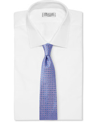 hellblaue Krawatte mit geometrischem Muster von Charvet