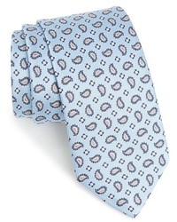 hellblaue Krawatte mit Paisley-Muster
