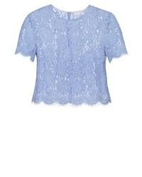 hellblaue Kurzarmbluse aus Spitze von IVY & OAK