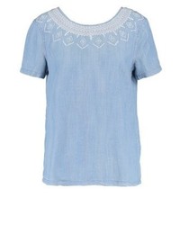 hellblaue Kurzarmbluse von Esprit