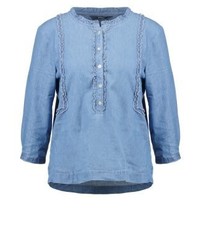 hellblaue Langarmbluse von Only