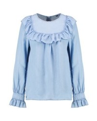 hellblaue Langarmbluse von Only